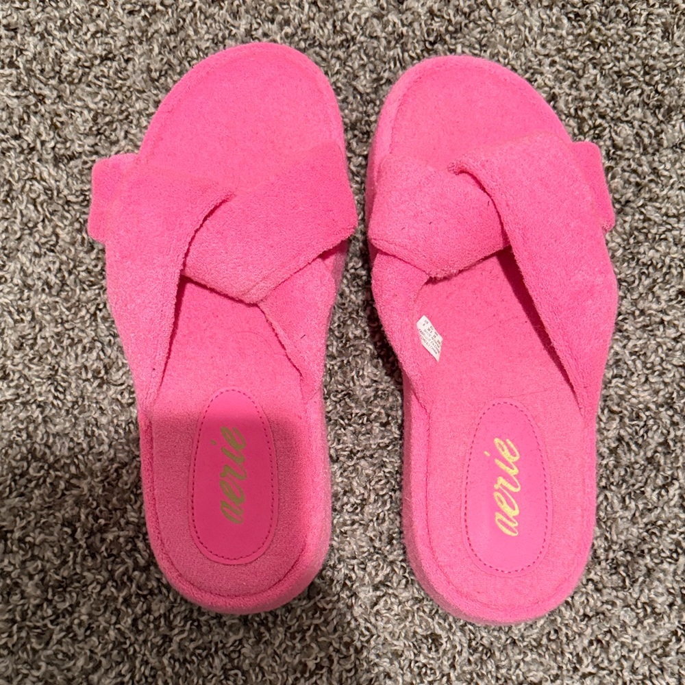 Aerie Fuchsia Slide Sandals